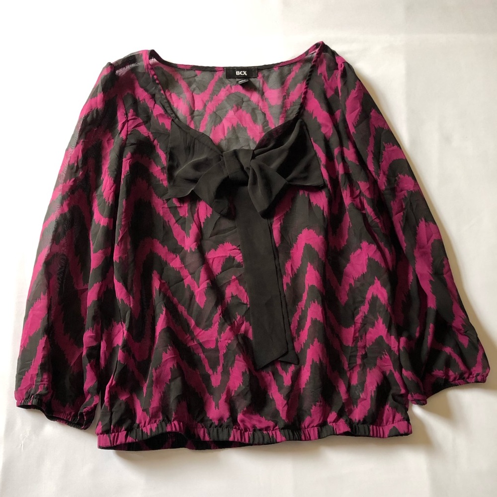 Women Bcx Size L Purple And Black Color Top - 0744
